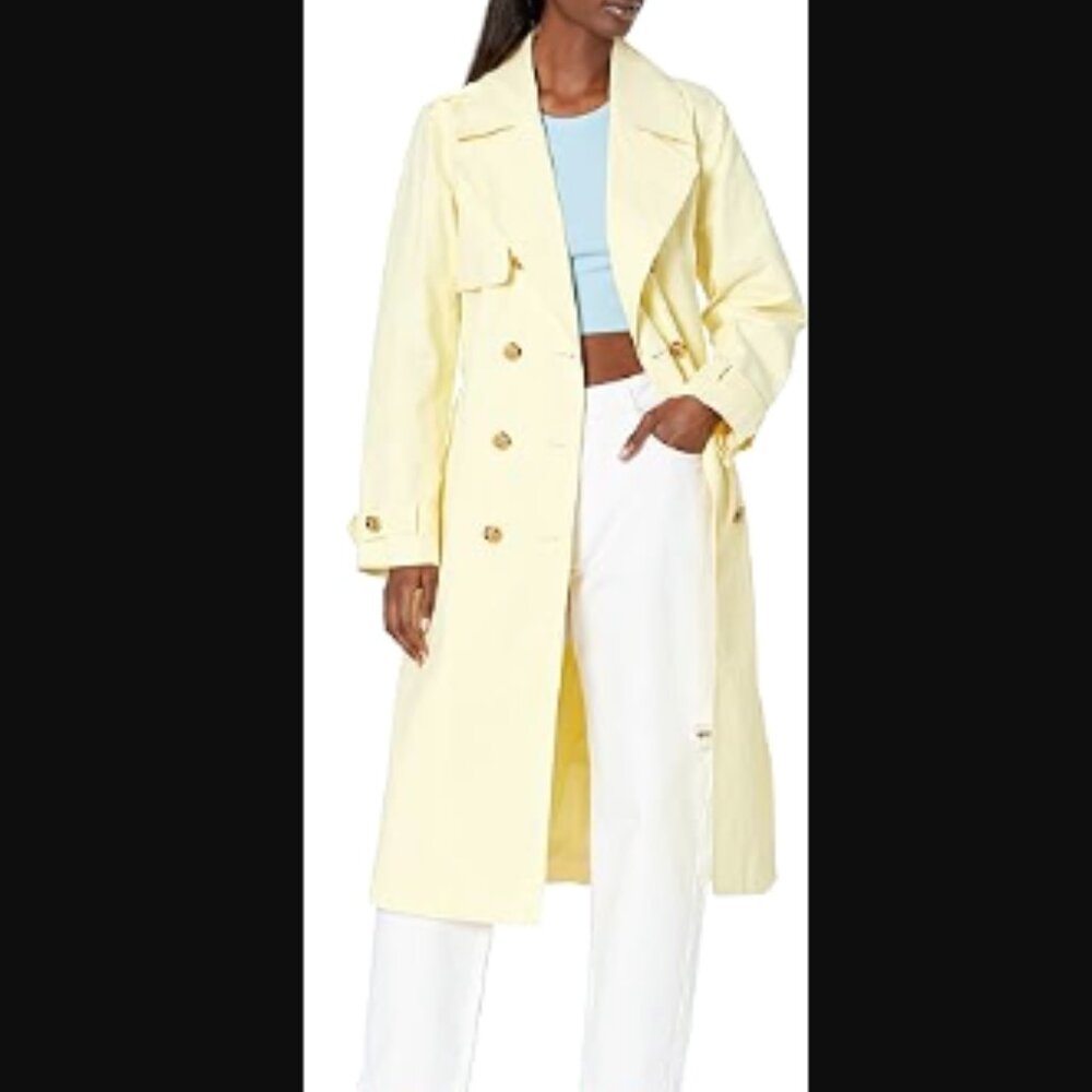 NEW The Drop Pastel Yellow Spring Trench, sz Medium